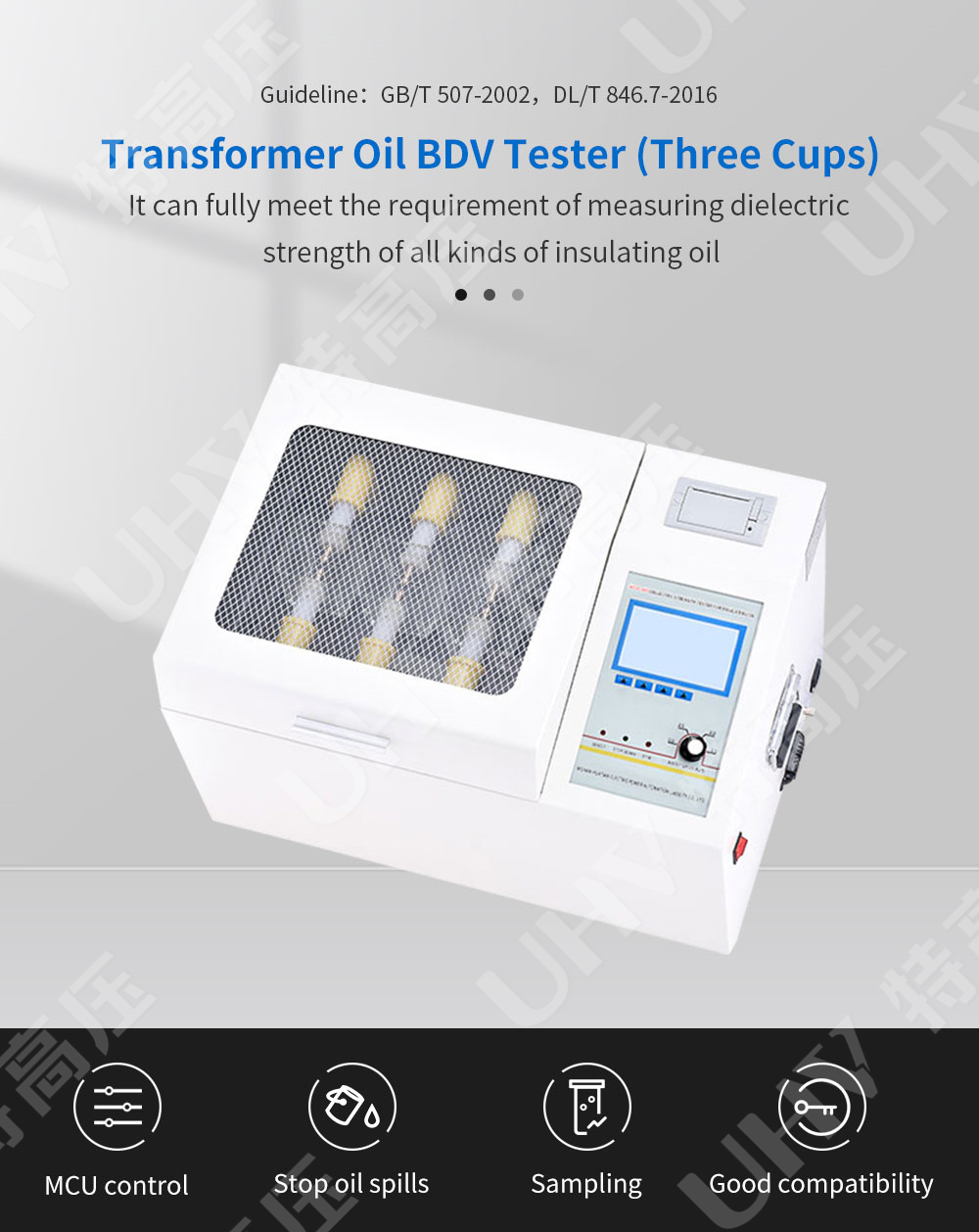 Dielectric strength tester for insulation oil